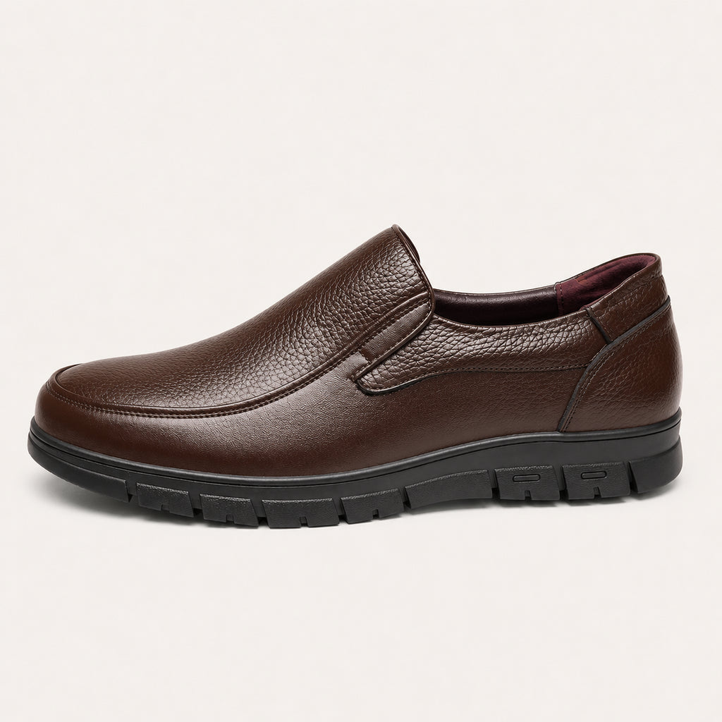 Mocassins Orthopédiques En Cuir De Vache Souple Pour Homme - vue de côté