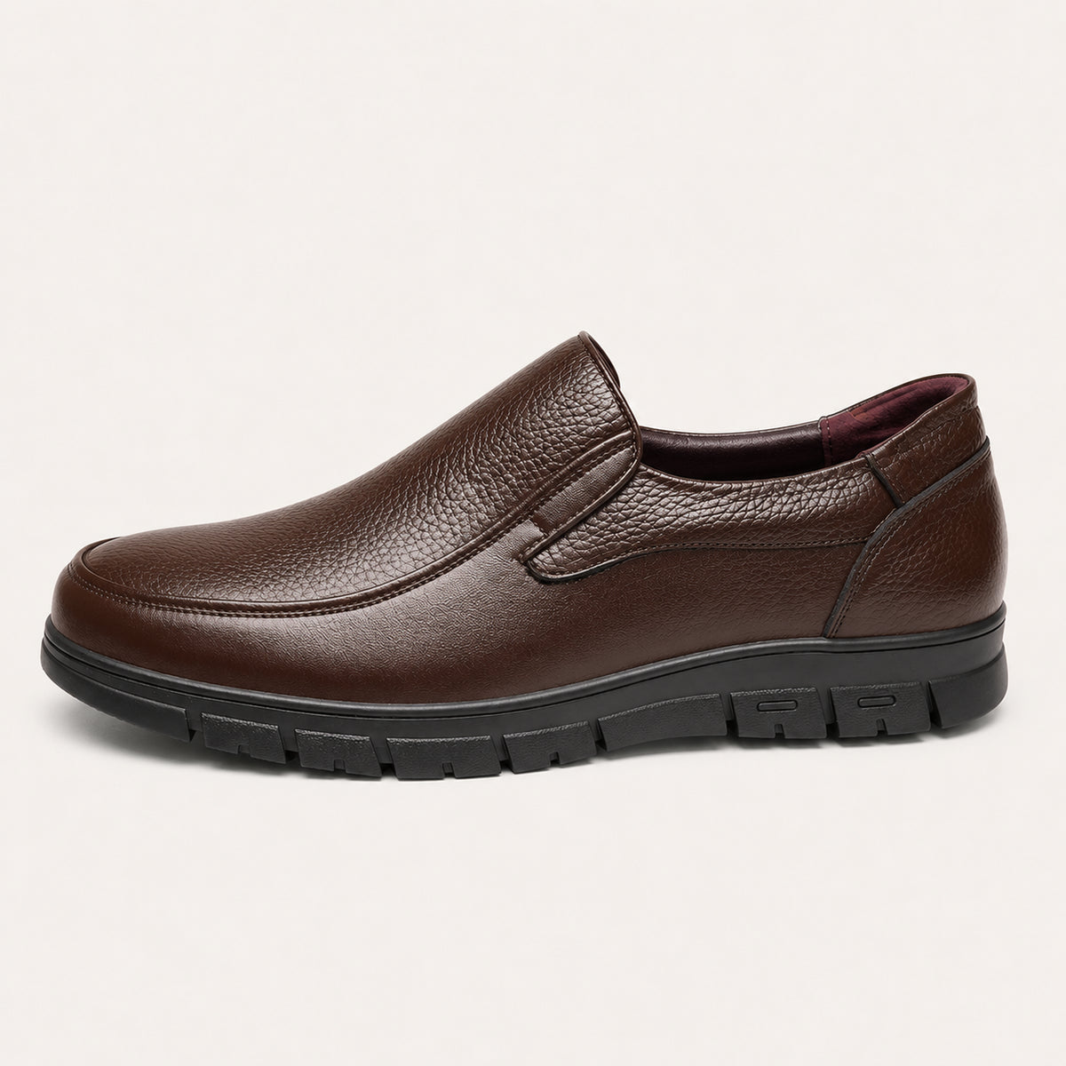 Mocassins Orthopédiques En Cuir De Vache Souple Pour Homme - vue de côté