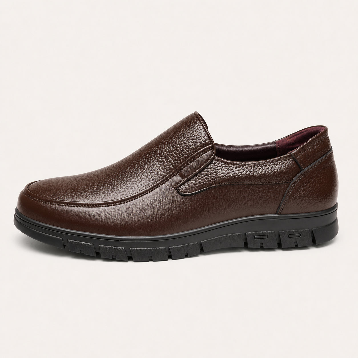 Mocassins Orthopédiques En Cuir De Vache Souple Pour Homme - vue de côté