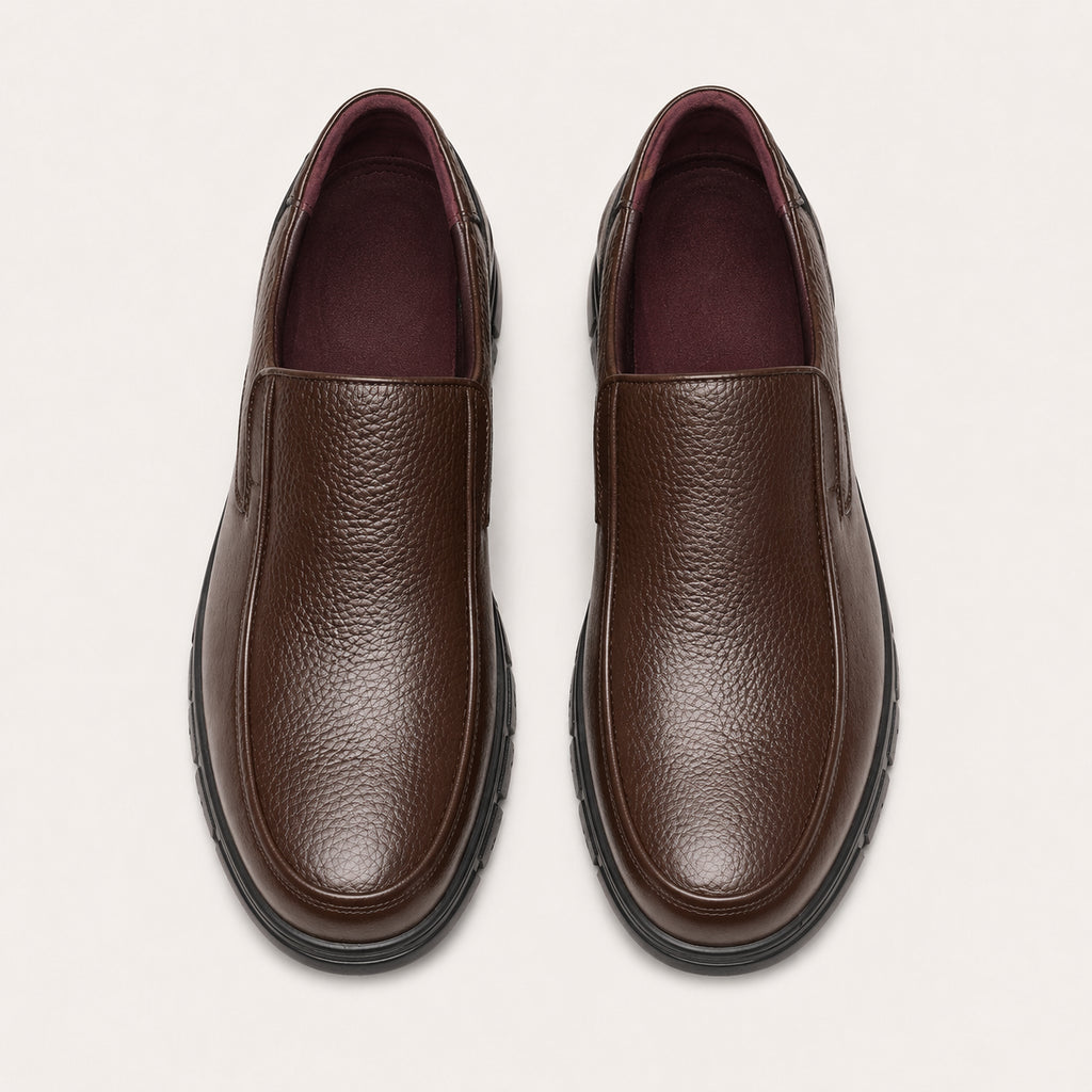 Mocassins Orthopédiques En Cuir De Vache Souple Pour Homme - vue du dessus