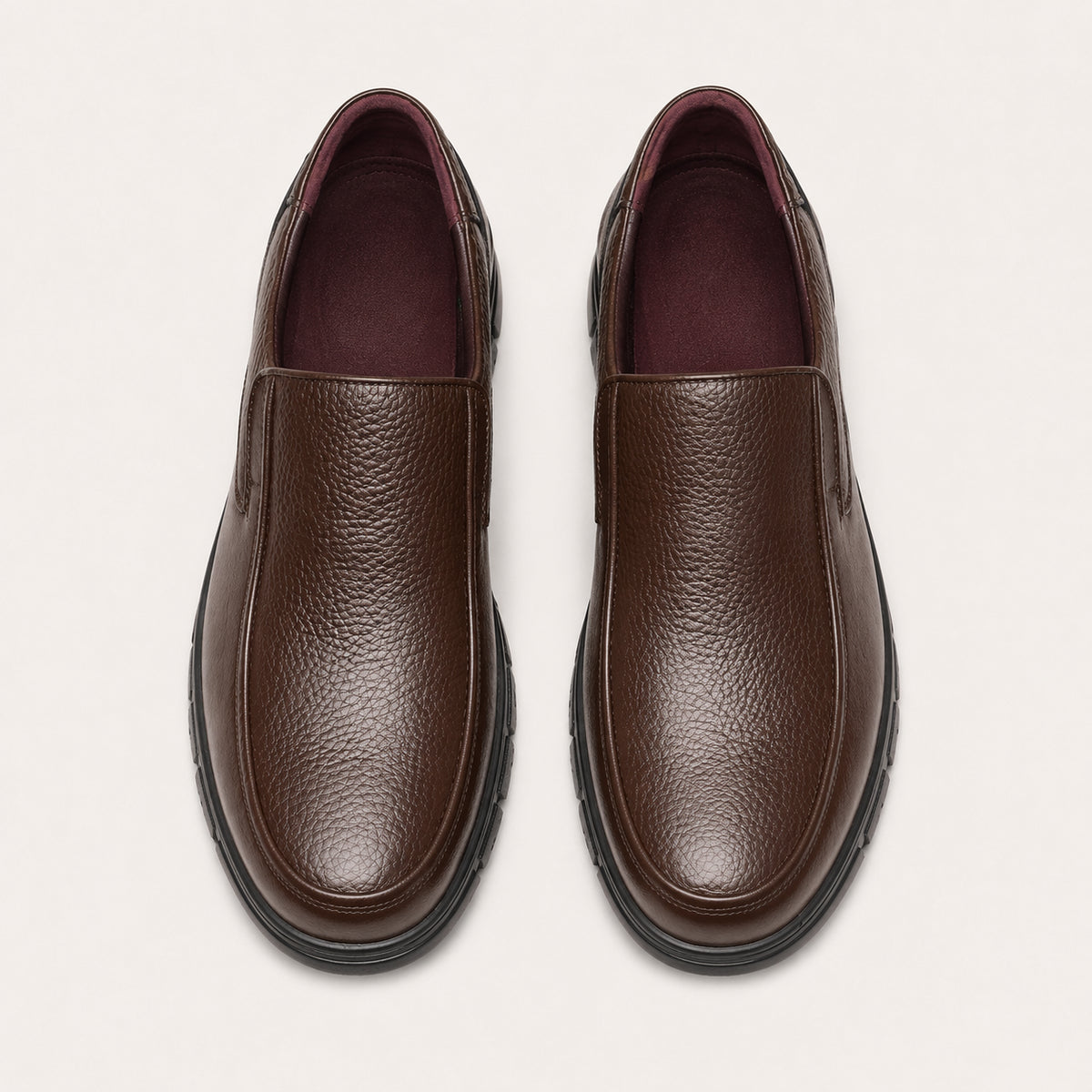 Mocassins Orthopédiques En Cuir De Vache Souple Pour Homme - vue du dessus