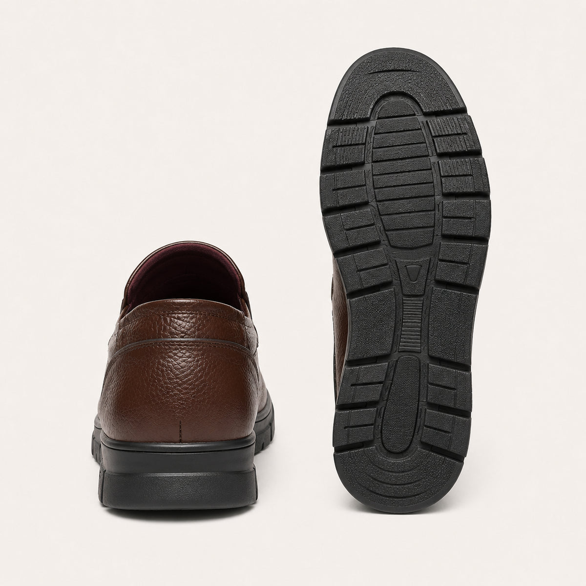 Mocassins Orthopédiques En Cuir De Vache Souple Pour Homme - vue de la semelle