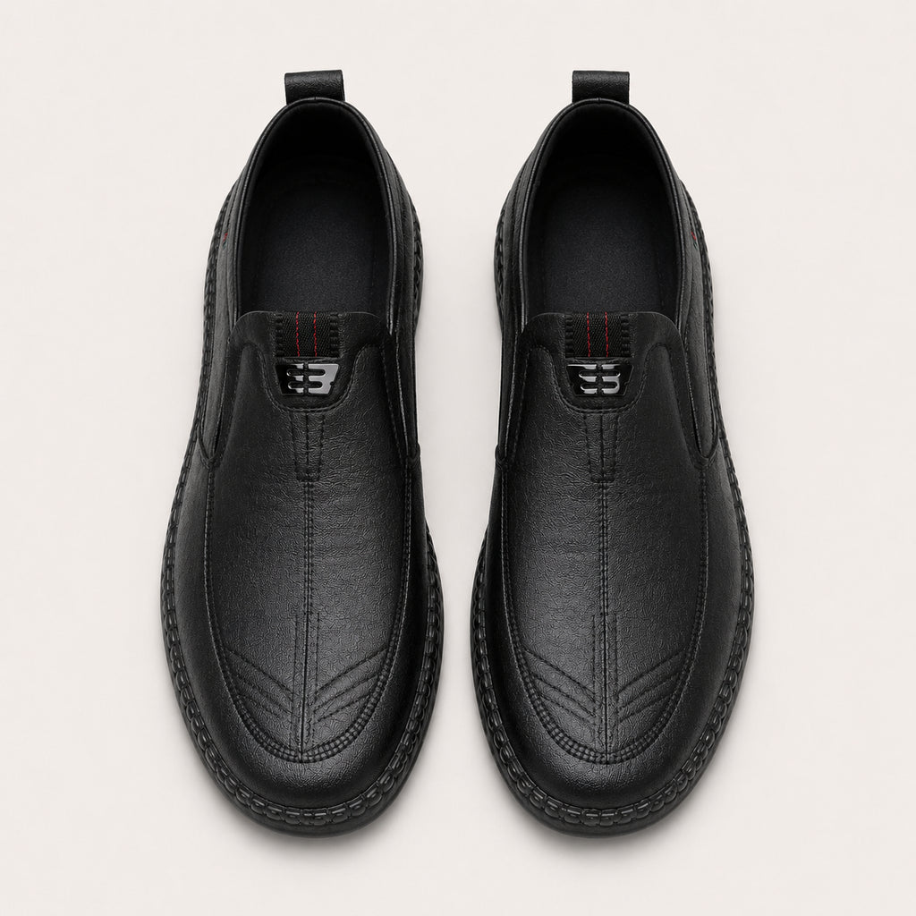 Mocassins Orthopédiques à Semelle Épaisse Pour Homme Noir - vue du dessus