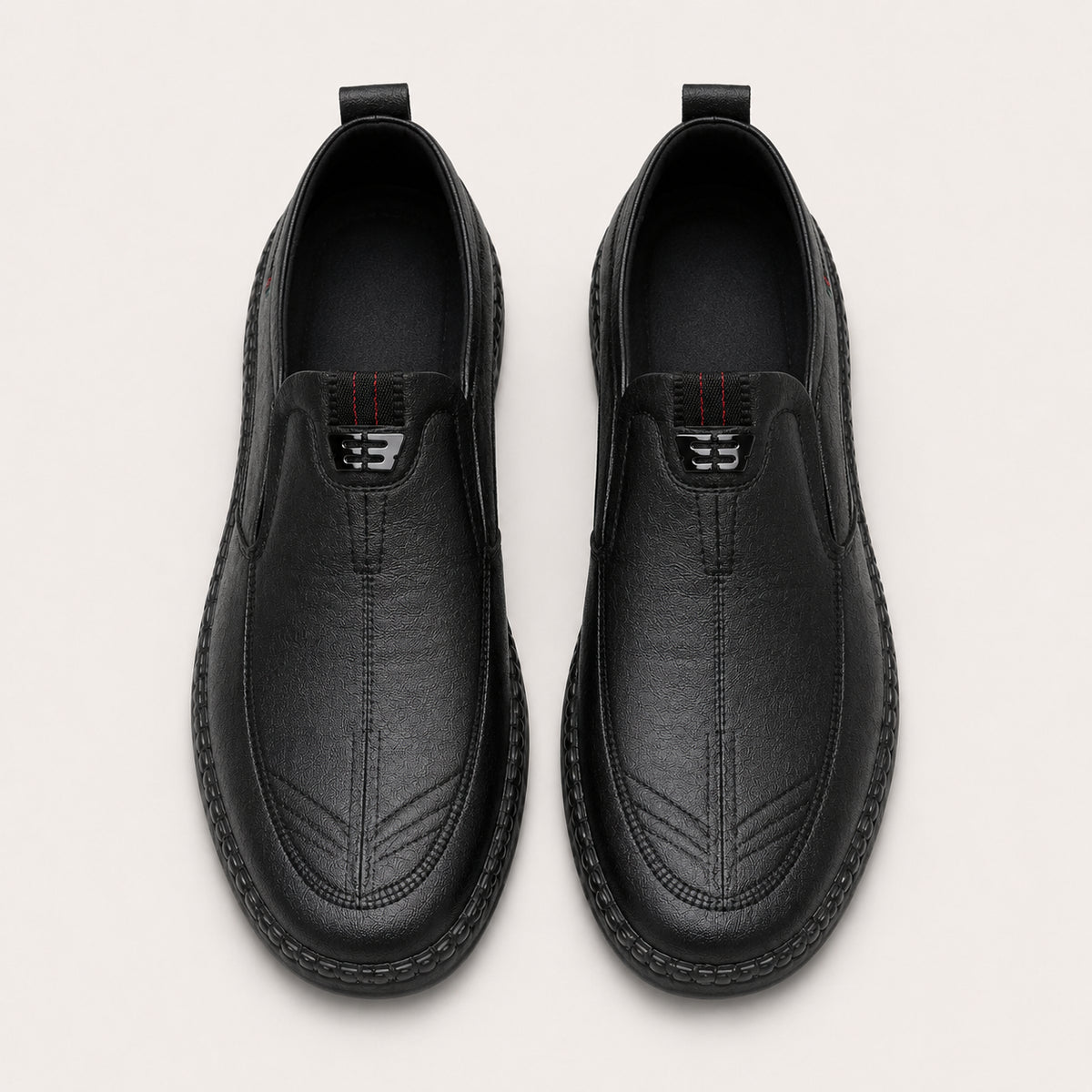 Mocassins Orthopédiques à Semelle Épaisse Pour Homme Noir - vue du dessus