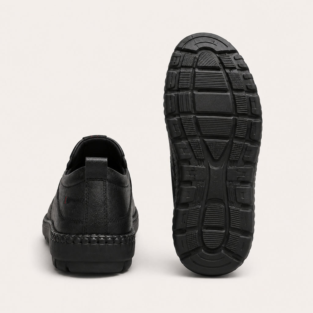 Mocassins Orthopédiques à Semelle Épaisse Pour Homme Noir - vue de la semelle