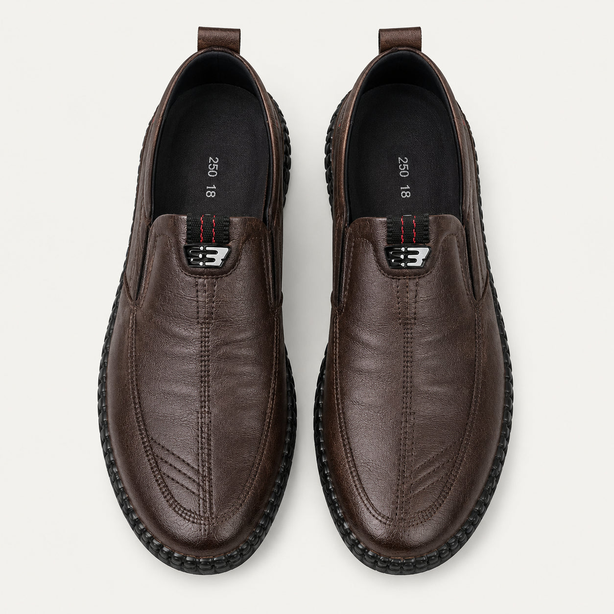 Mocassins orthopédiques à semelle épaisse pour homme - vue du dessus