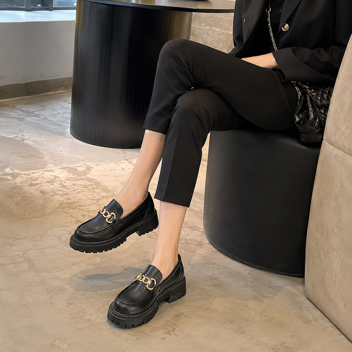 Mocassins Printemps Femme Plateforme - porté