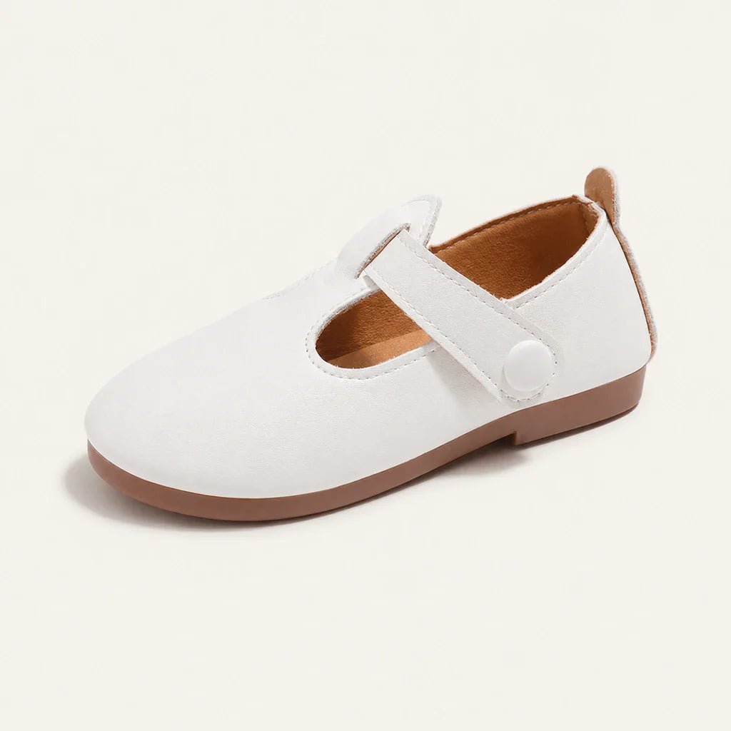 Mocassins Solides en Cuir pour Fille Blanc - vue 3/4