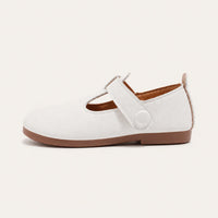 Mocassins Solides en Cuir pour Fille Blanc - vue de côté
