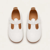 Mocassins Solides en Cuir pour Fille Blanc - vue du dessus