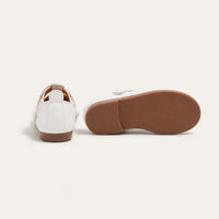 Mocassins Solides en Cuir pour Fille Blanc - vue de la semelle