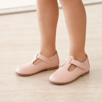 Mocassins Solides en Cuir pour Fille Rose - porté