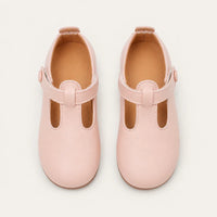 Mocassins Solides en Cuir pour Fille Rose - vue du dessus