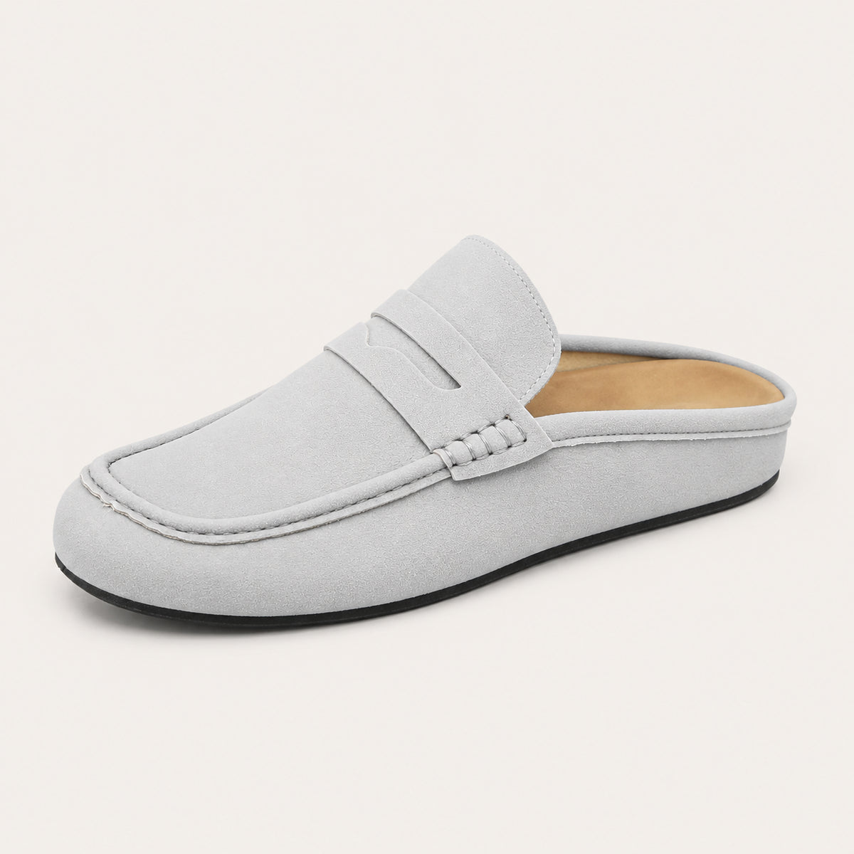 Suédine Mules Style Mocassin - vue 3/4